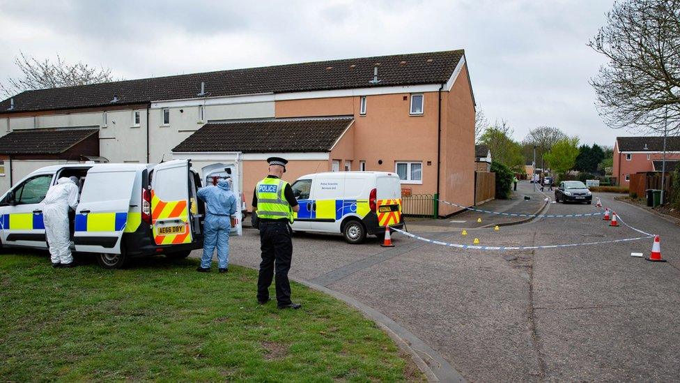 Police at scene of shooting in Peterborough