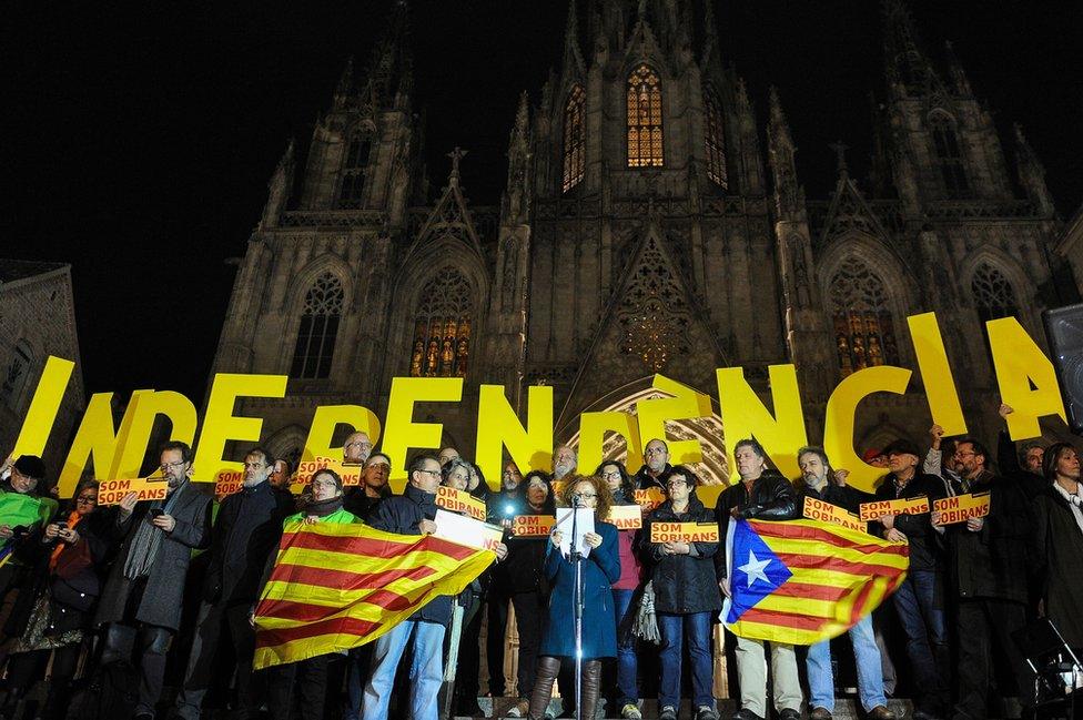 Catalan separatists in Barcelona, 7 Jan 16