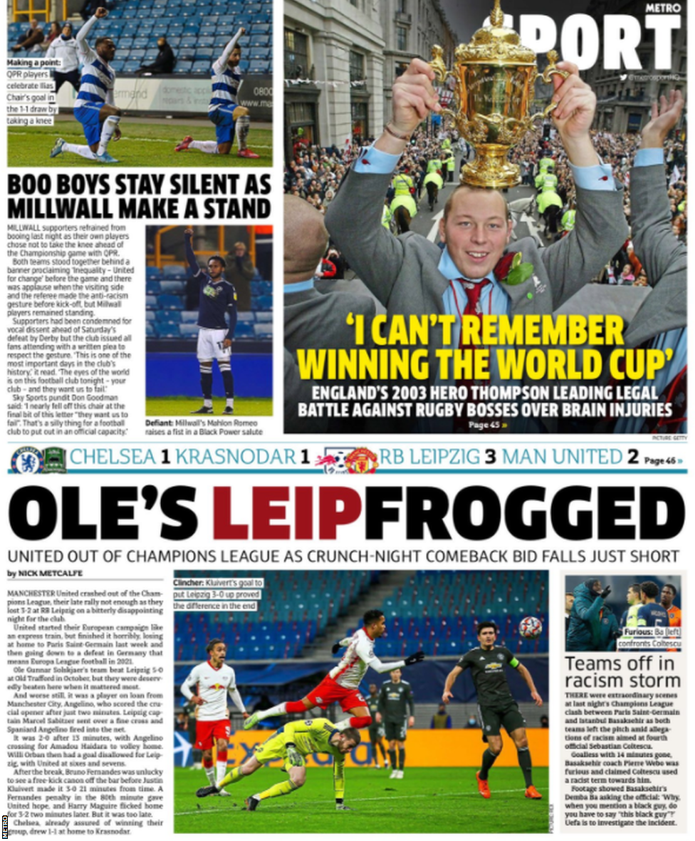 Metro back page