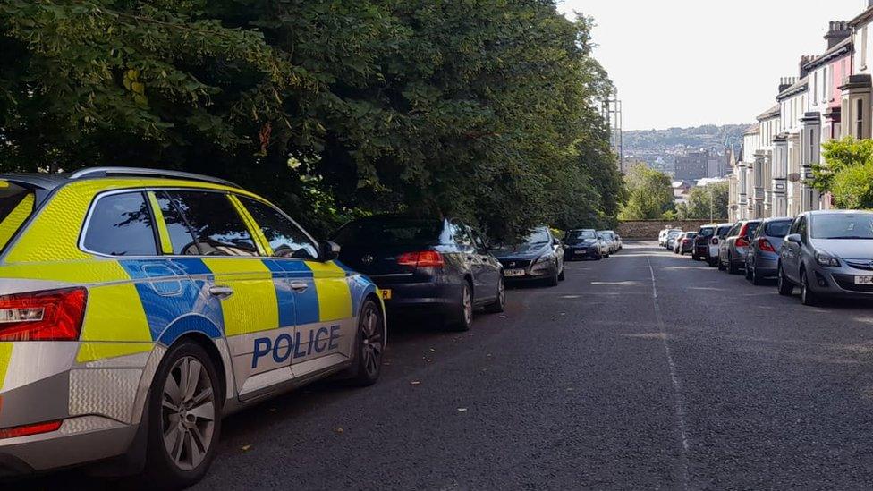 police car at crawford square