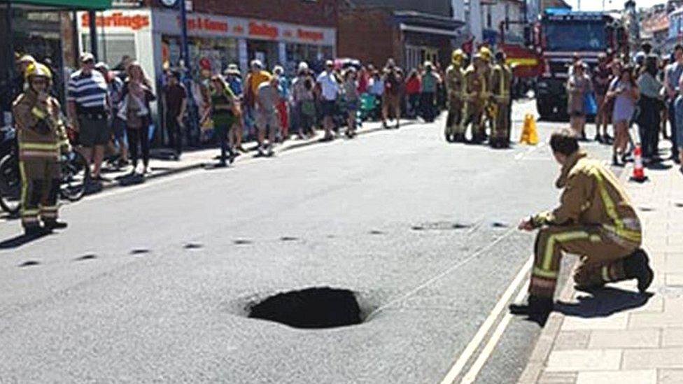 Sinkhole in Sheringham