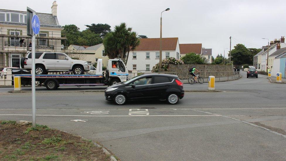 Road junction in Guernsey