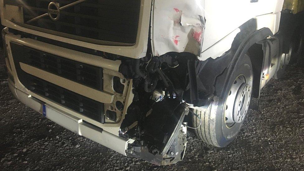 Damage to Frances Nailor's lorry