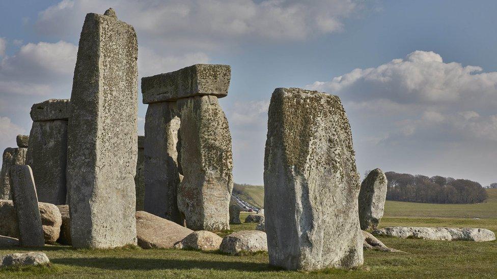 Stonehenge and A303 in the distance