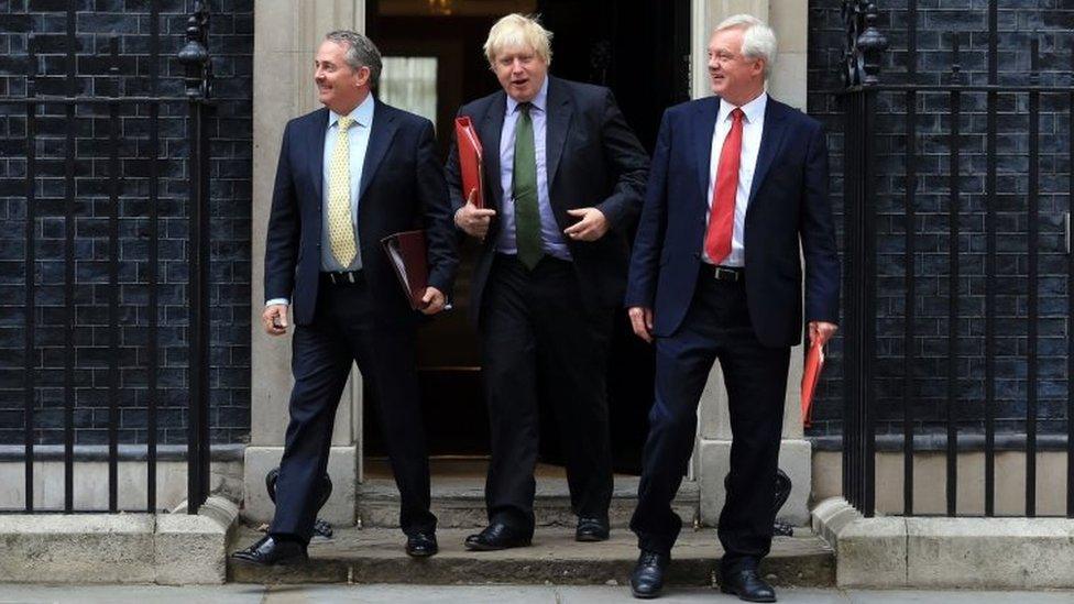 Liam Fox, Boris Johnson, and David Davis