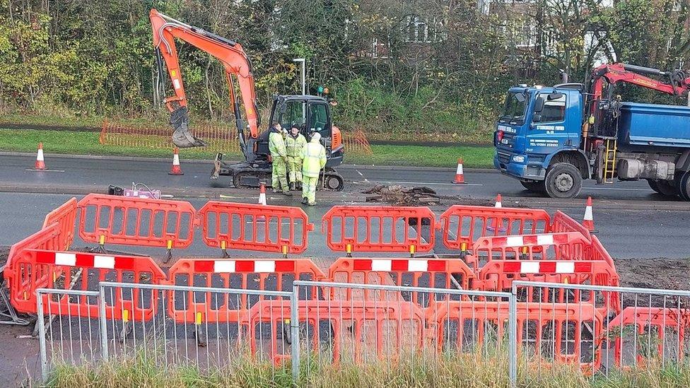 Work under way on the crossing near Woodcroft Avenue and Bradfield Way