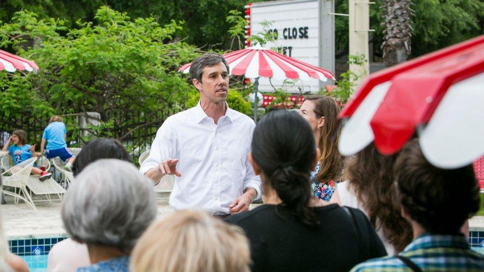 US Congressman Beto O'Rourke (D-TX) holds a fundraiser at the Austin Motel in Austin, Texas