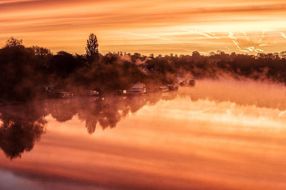 Dawn over the River Trent at Gunthorpe, Nottingham