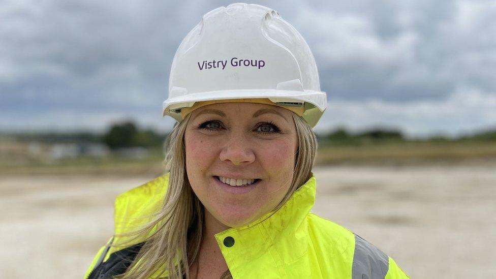 Emma Colin in Vestry Group hard hat