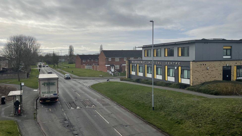 A view over Queensway medical centre in Wellingborough