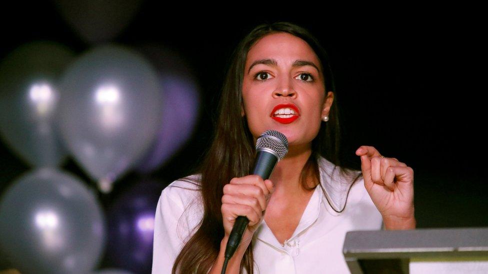 Alexandria Ocasio-Cortez speaks at her mid-term election night party in New York City