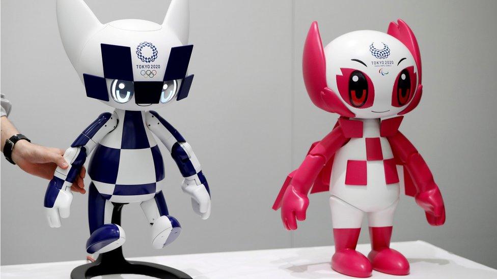 Tokyo 2020 mascot robots Miraitowa and Someity