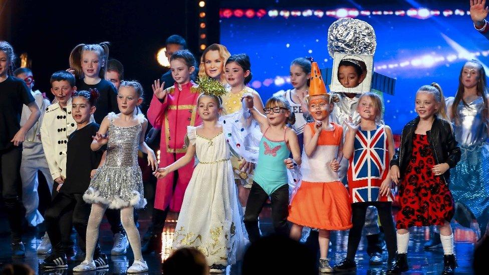 Flakefleet primary school on stage in costume