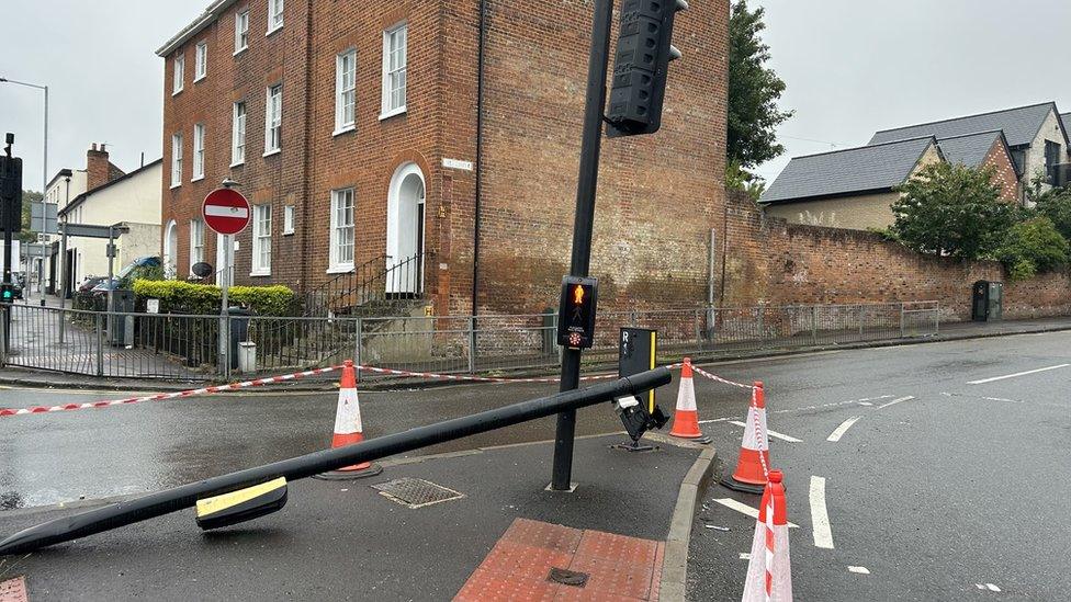 Site of police / ambulance crash in Reading