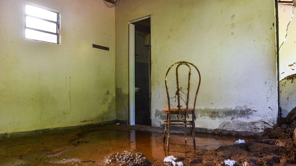 House struck by the mud in Córrego do Feijão near the town of Brumadinho