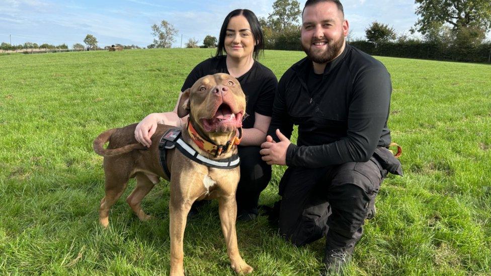 Tom and Casey pictured with Zuma