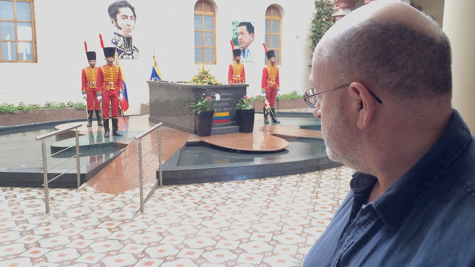 The guard of honour at the tomb of the late Hugo Chavez