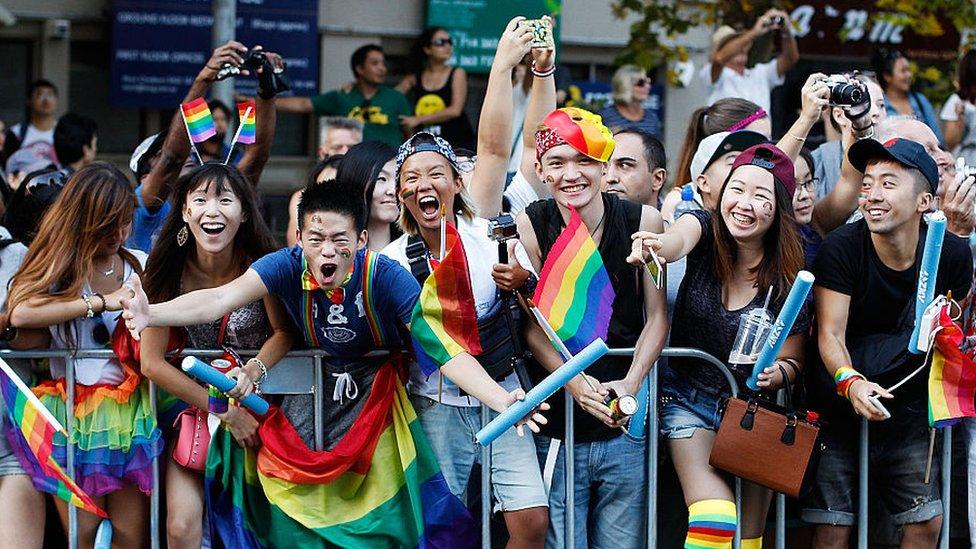 Revellers celebrate at this year's Sydney Gay and Lesbian Mardi Gras