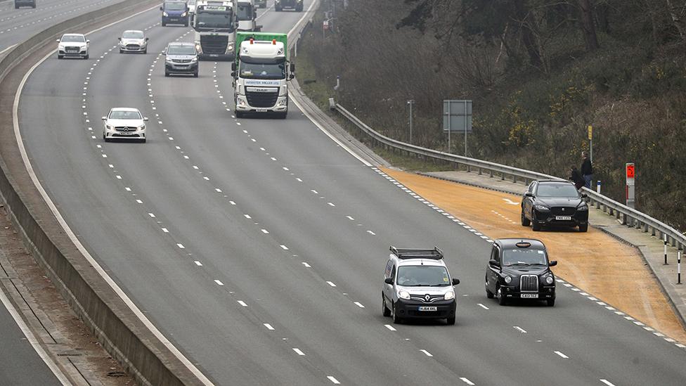 An emergency refuge on a smart motorway stretch of the M3 in Surrey