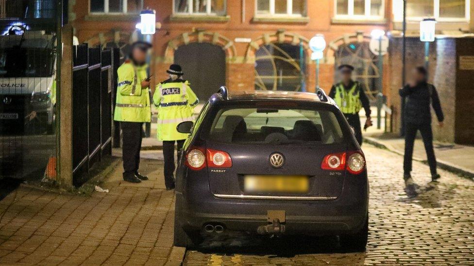 A car parked close to Oldham police station