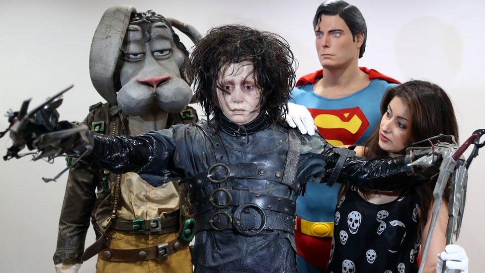 Johnny Depp's Edward Scissorhands outfit and and Christopher Reeve's Superman