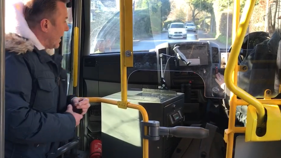 Man on Herefordshire bus