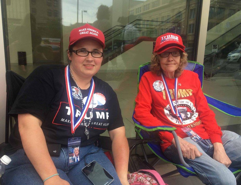 The unlikely friends slept on the pavement to see Trump speak