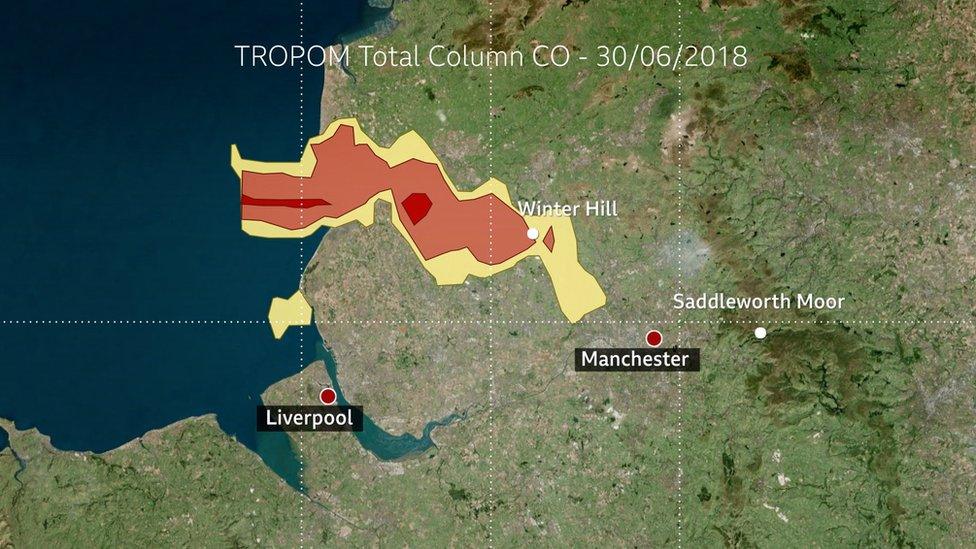 A graphic showing pollution levels