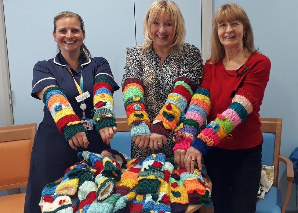 Sharon Wallace with staff at the Countess Hospital