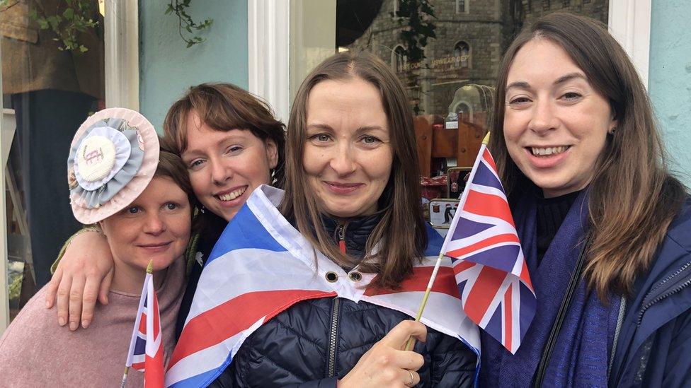 Left to right: Friends Helen Freeman, Gemma Morgan, Rachel Price-Greenow and Alice Smart