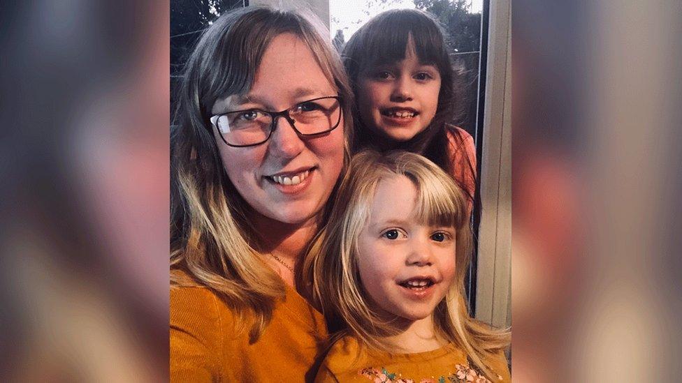 Claire Yaxley and daughters Pearl, eight, and four-year-old Tallulah