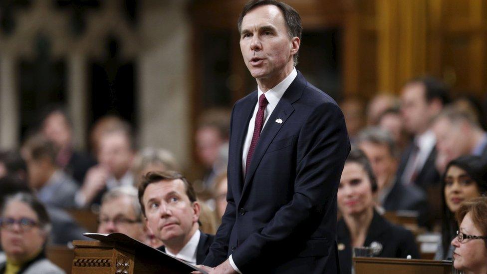 Canada's Finance Minister Bill Morneau delivers the federal budget in the House of Commons on Parliament Hill in Ottawa, Canada,