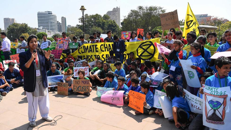 Climate protest in Delhi