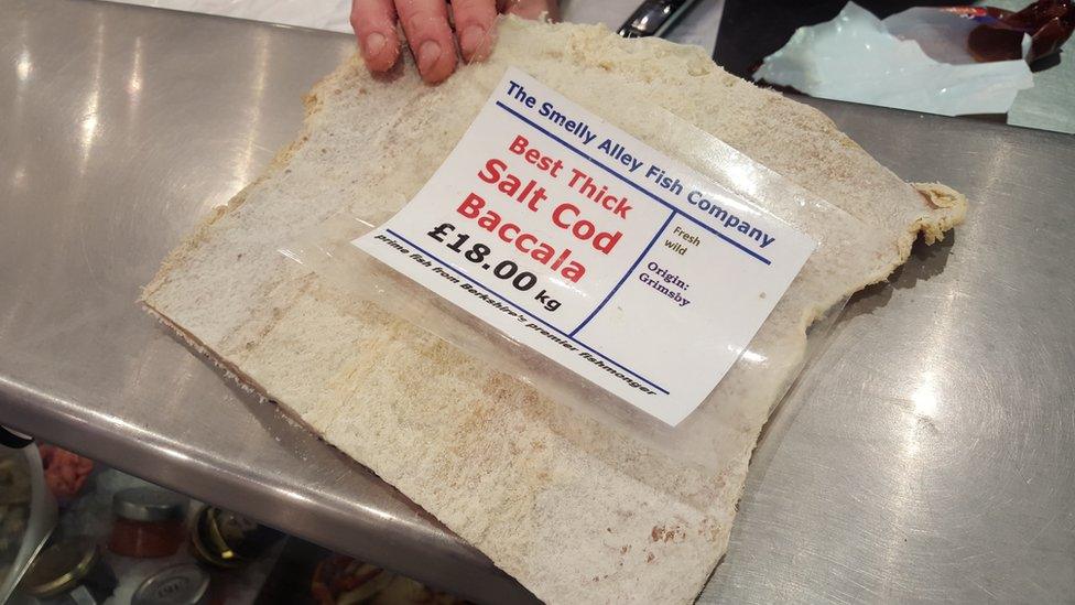 A block of salt cod