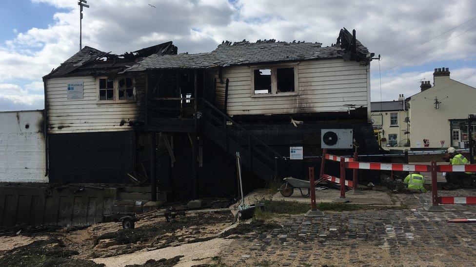 Burnt out building
