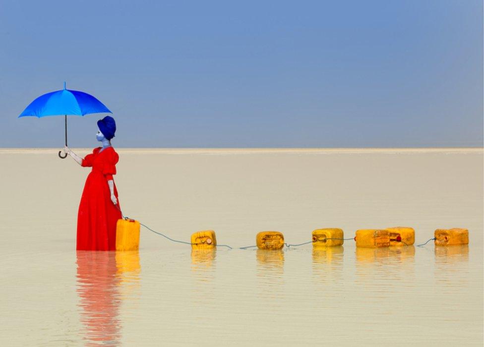 Photographed on the salt lakes of Dallol in northern Ethiopia, this image is intended to show that Ethiopia has a huge water reserve underground