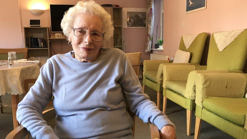 Betty Valentine, care home resident