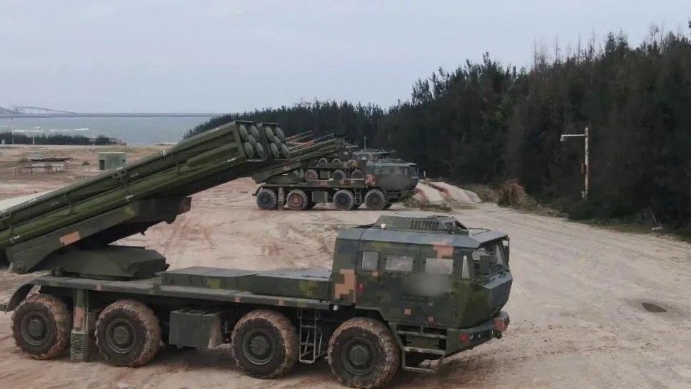 Military vehicles of the Ground Force under the Eastern Theatre Command of China's People's Liberation Army (PLA)