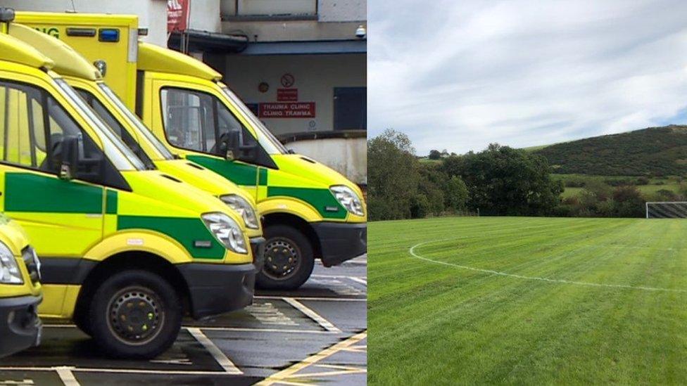 Welsh Ambulances and Bro Cernyw football pitch