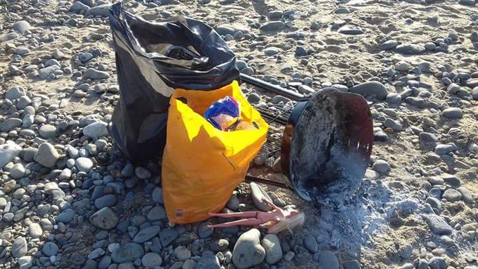 Rubbish found on Barmouth beach