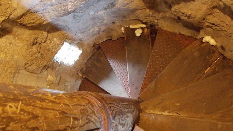 Steps inside the Marquess of Anglesey's column