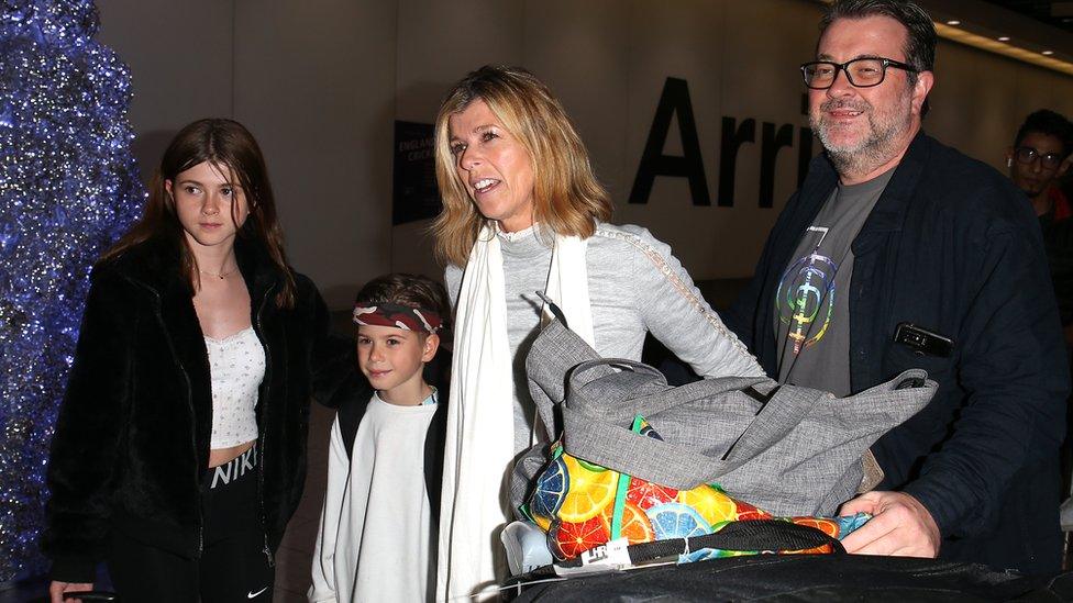 Kate Garraway with Derek Draper and their children