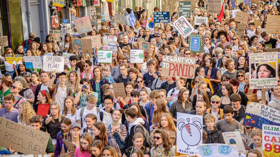 climate strike in Edinburgh