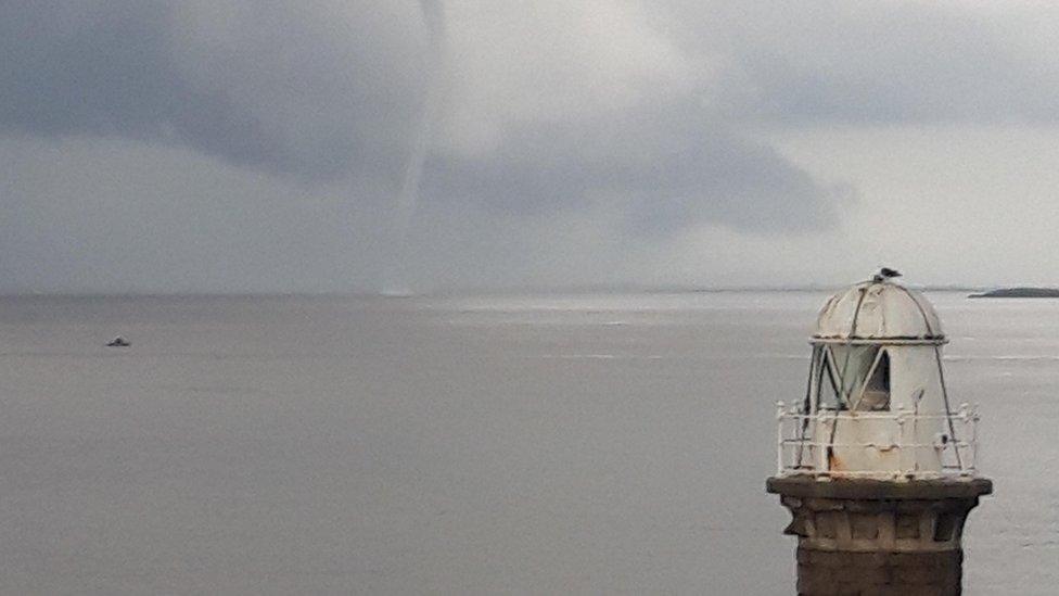 Waterspout in the sea