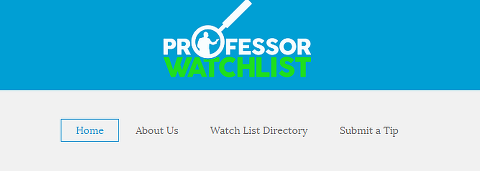 Header showing the homepage of Professor Watchlist