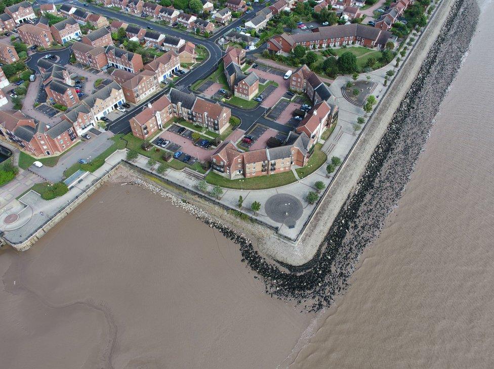 Aerial shot of a part of Victoria Dock