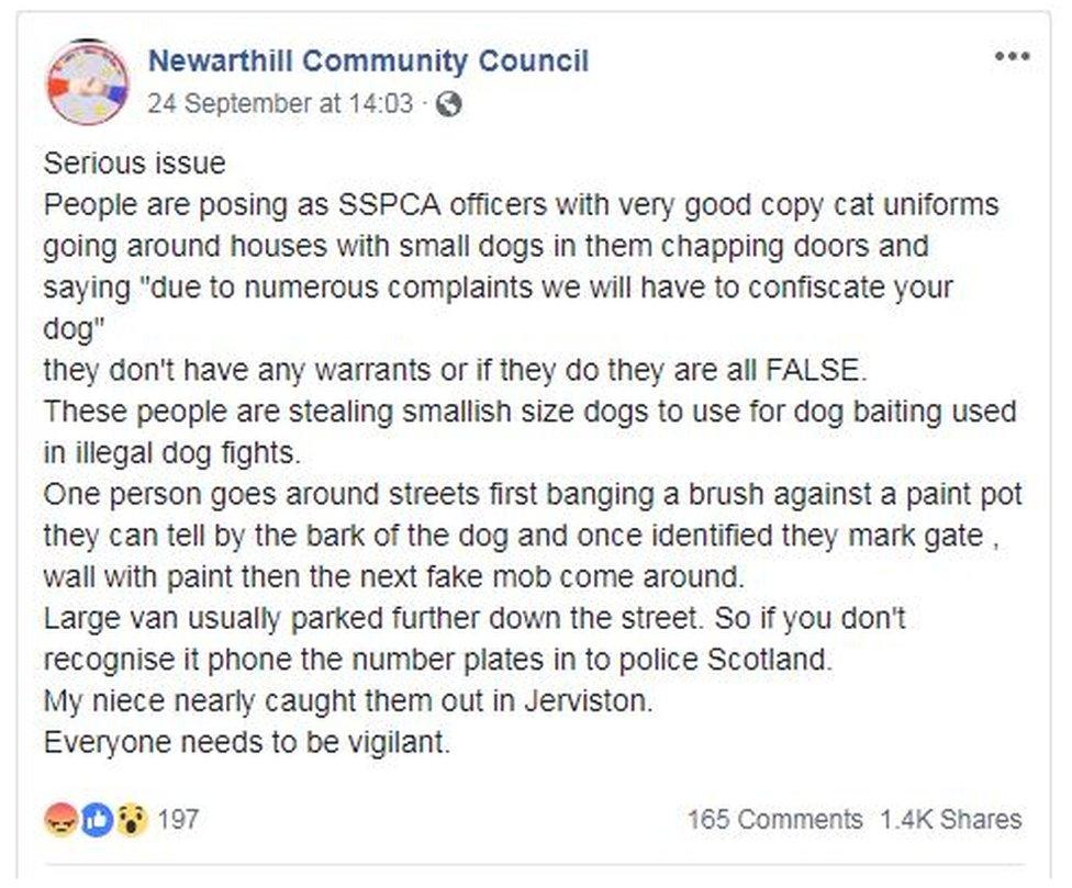 Newarthill Community Council post