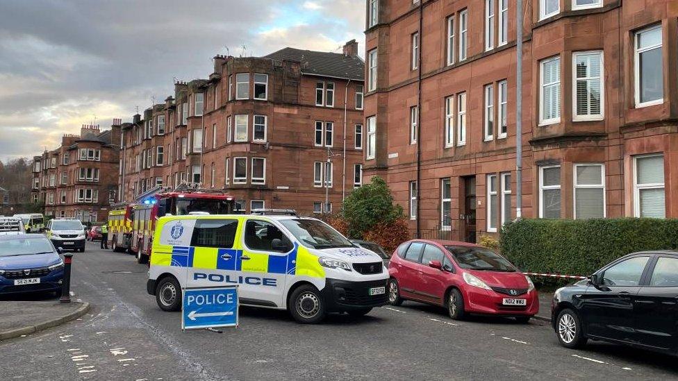 Police cordon in Shawlands