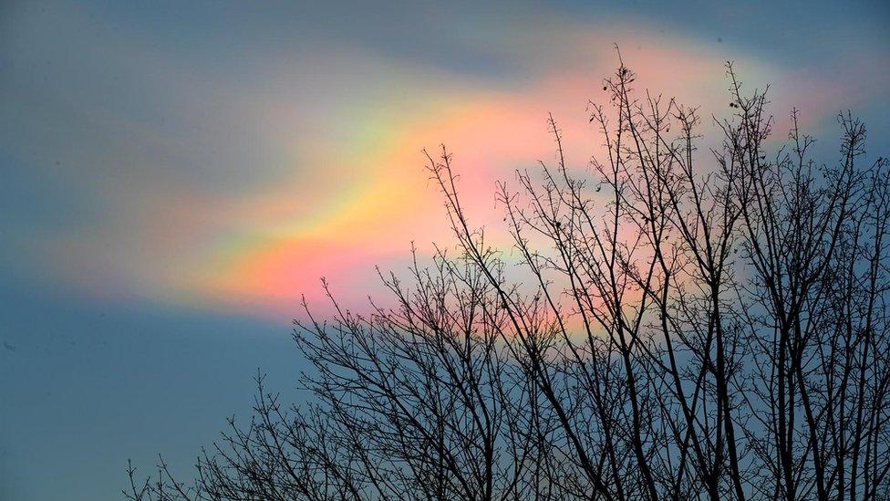 Nacreous clouds over Peterborough, Cambridgeshire