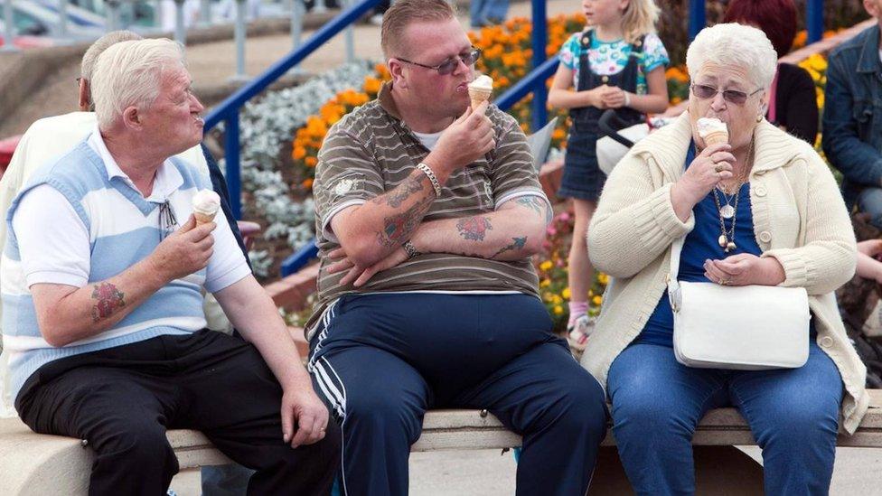 People eating ice cream